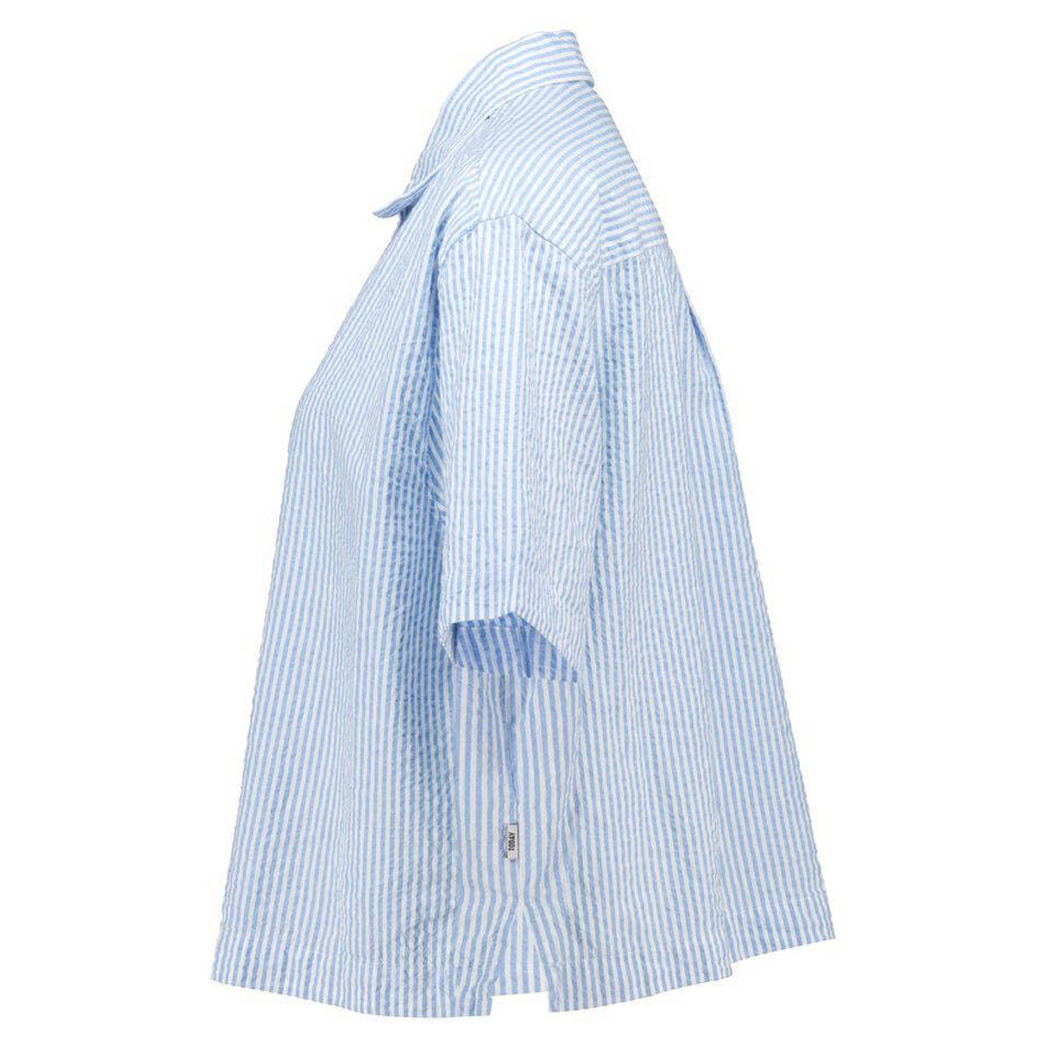 America Today blouse Layne blauw wit