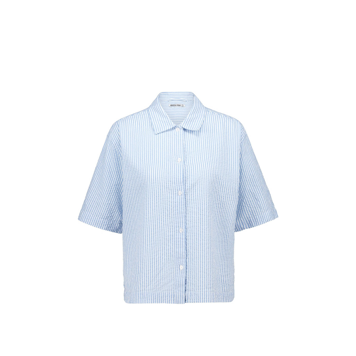 America Today blouse Layne blauw wit