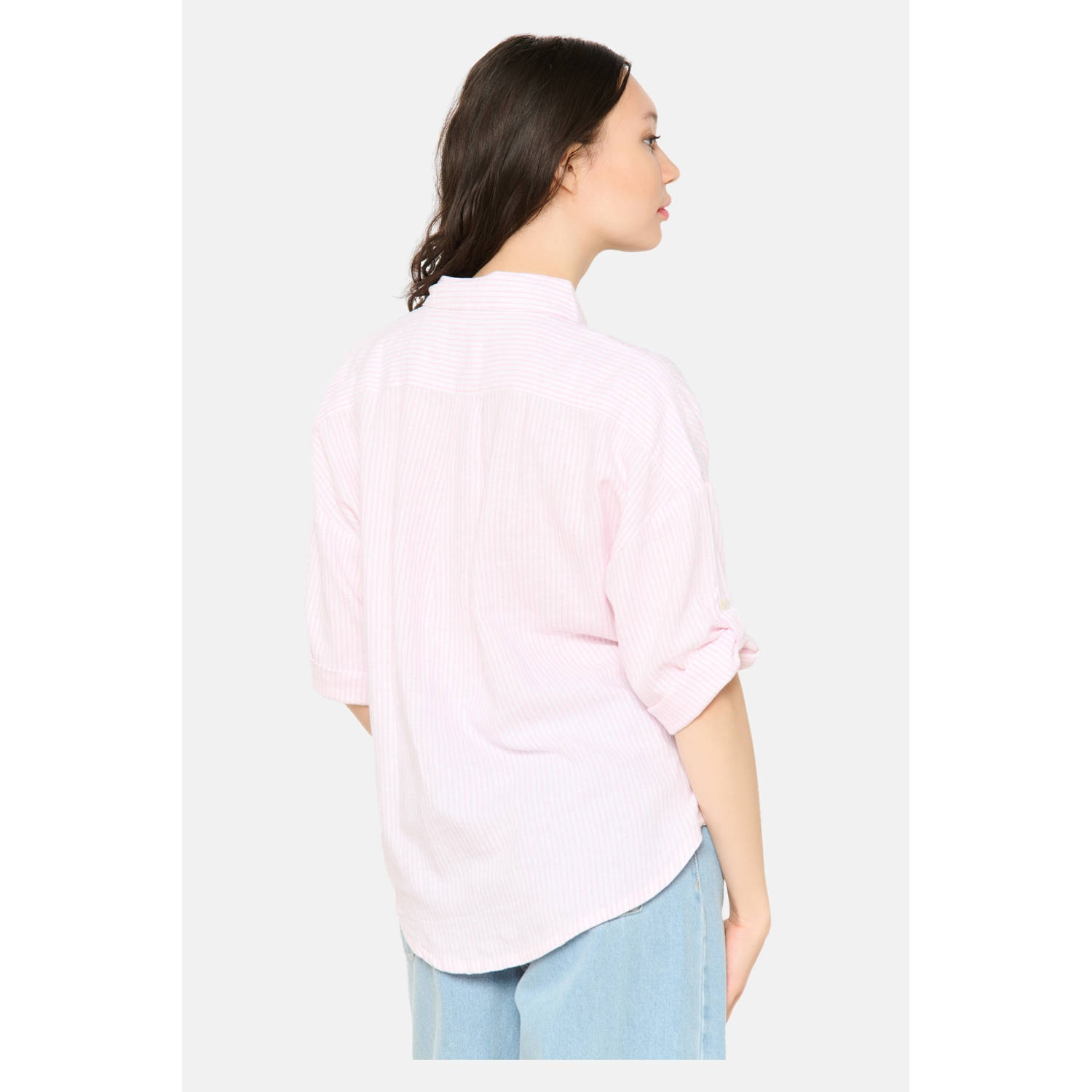 LOLALIZA linnen blouse lichtroze
