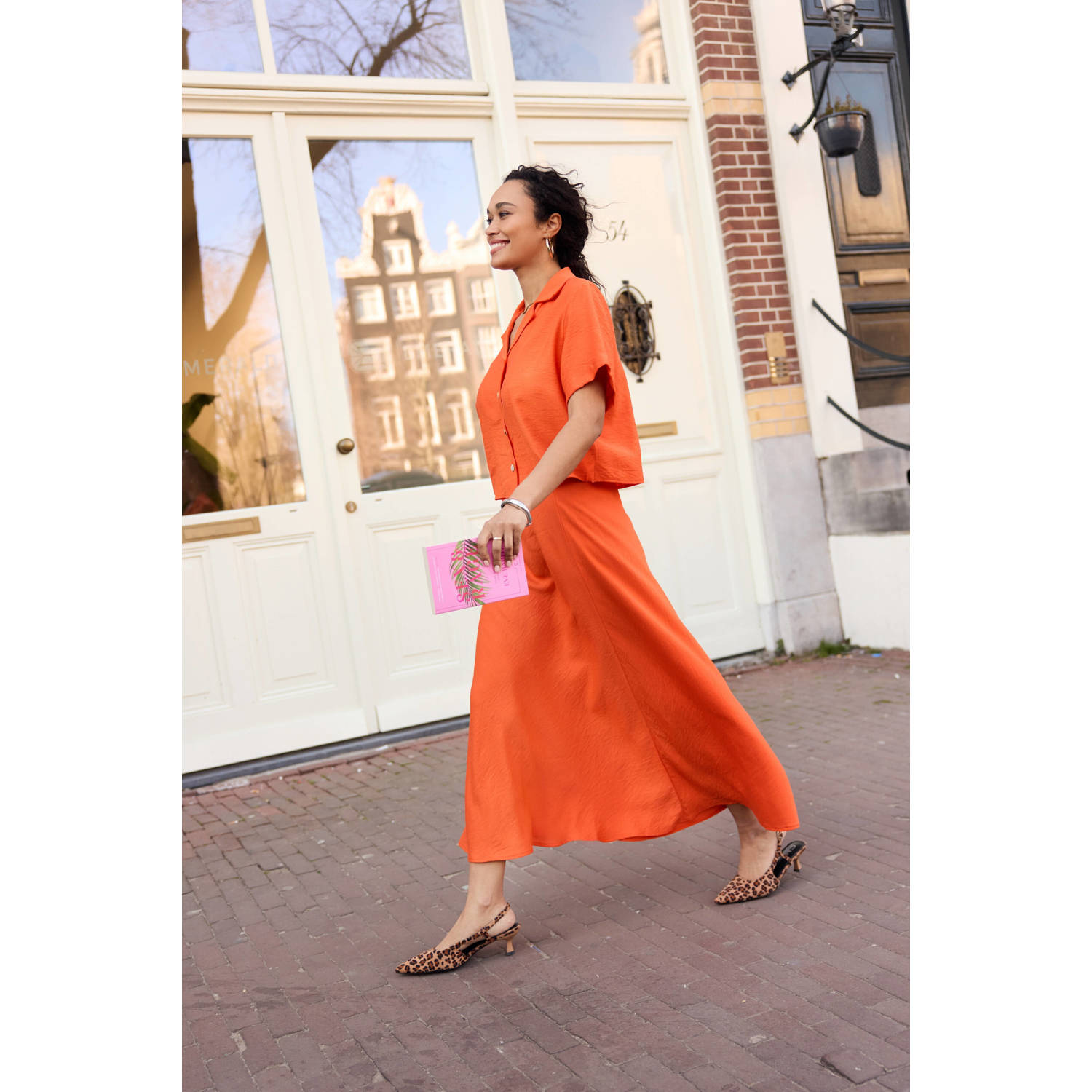 LOLALIZA Romy Monteiro x Wehkamp blouse oranje