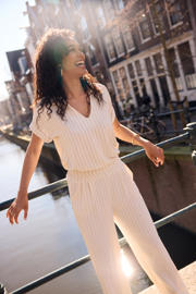 thumbnail: Romy Monteiro x LOLALIZA x Wehkamp wide leg casual broek ecru