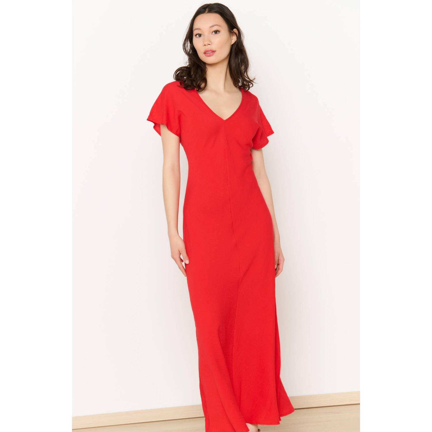 LOLALIZA Romy Monteiro x Wehkamp maxi jurk rood