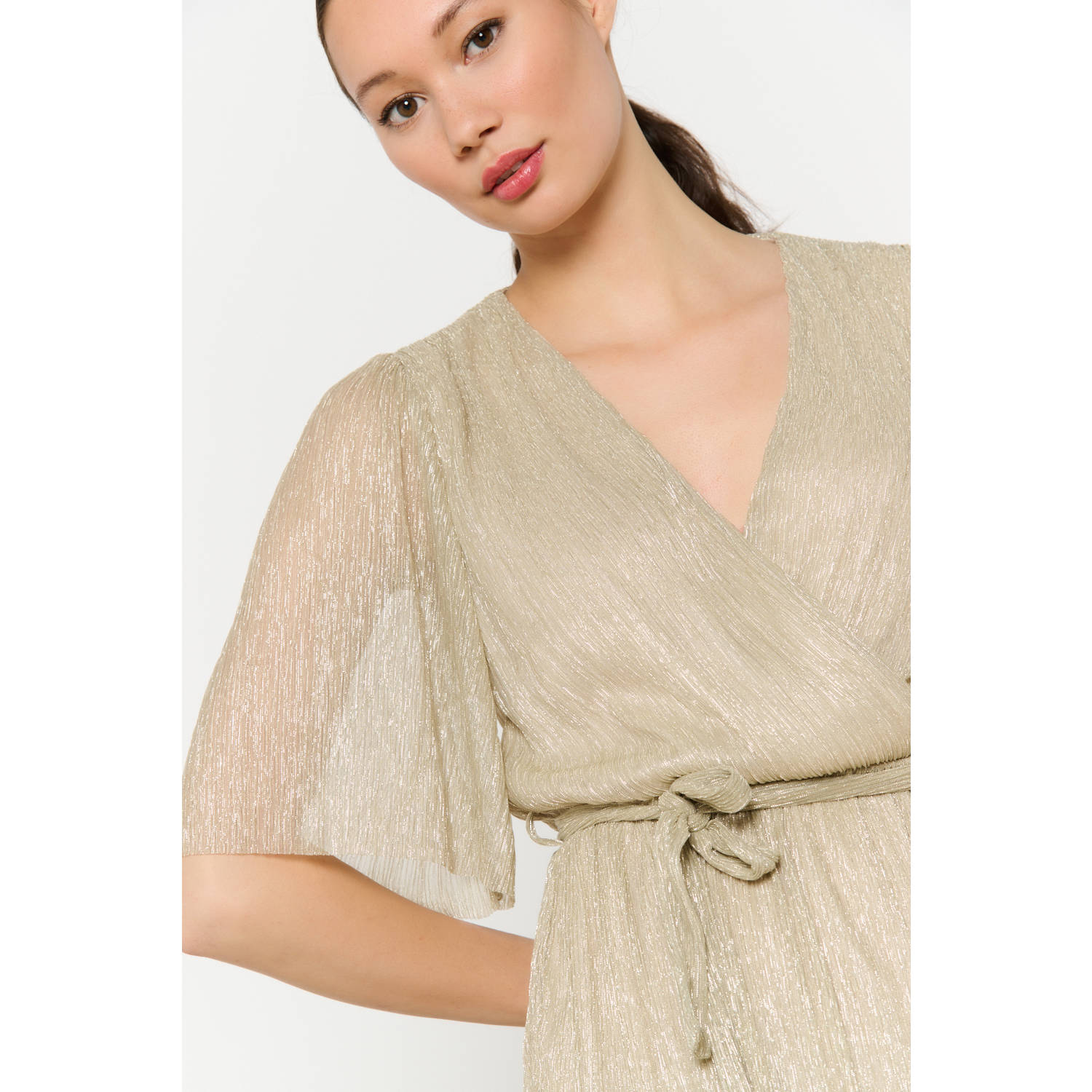 LOLALIZA korte jurk met glitter beige