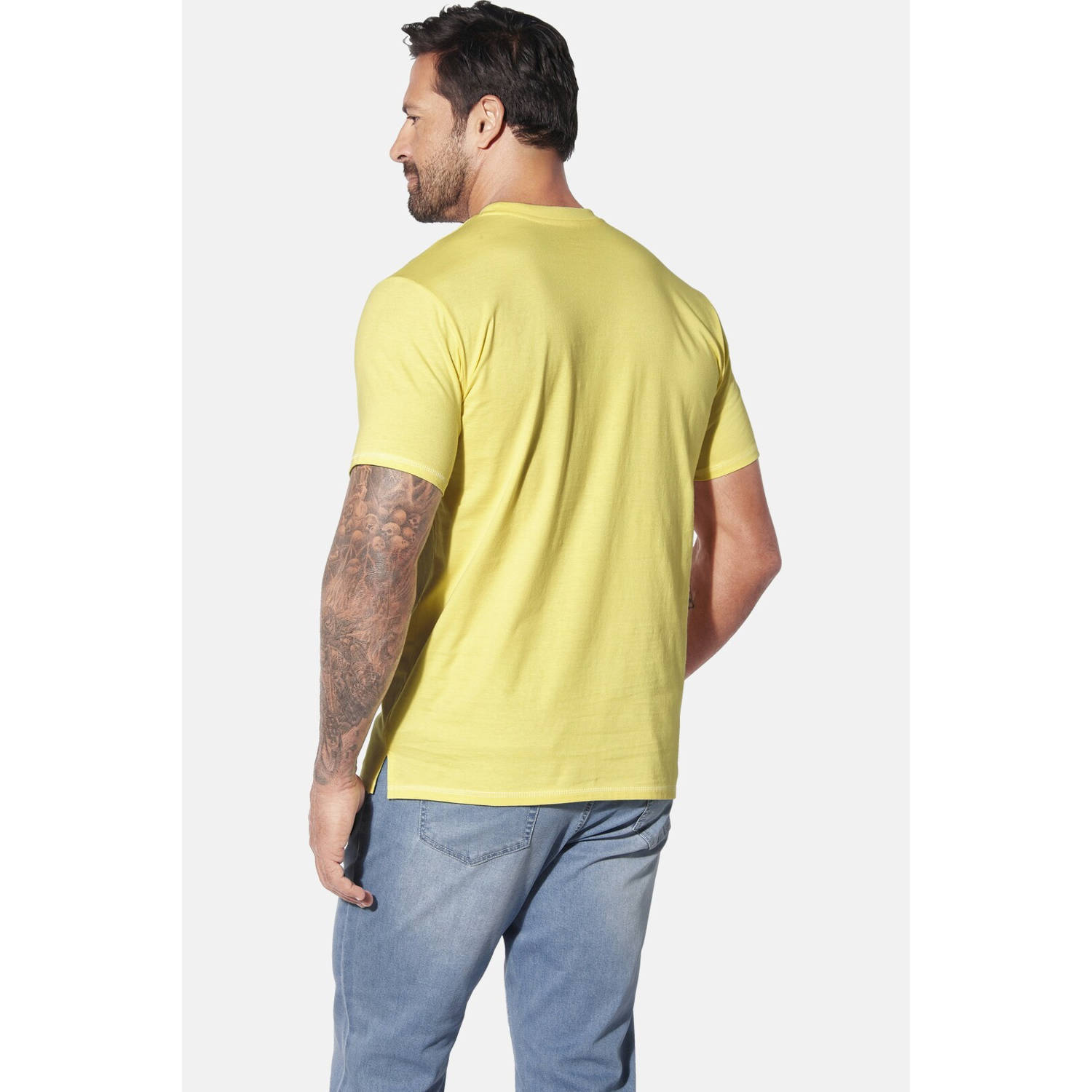 Jan Vanderstorm T-shirt HEYFAR Plus Size lichtgeel