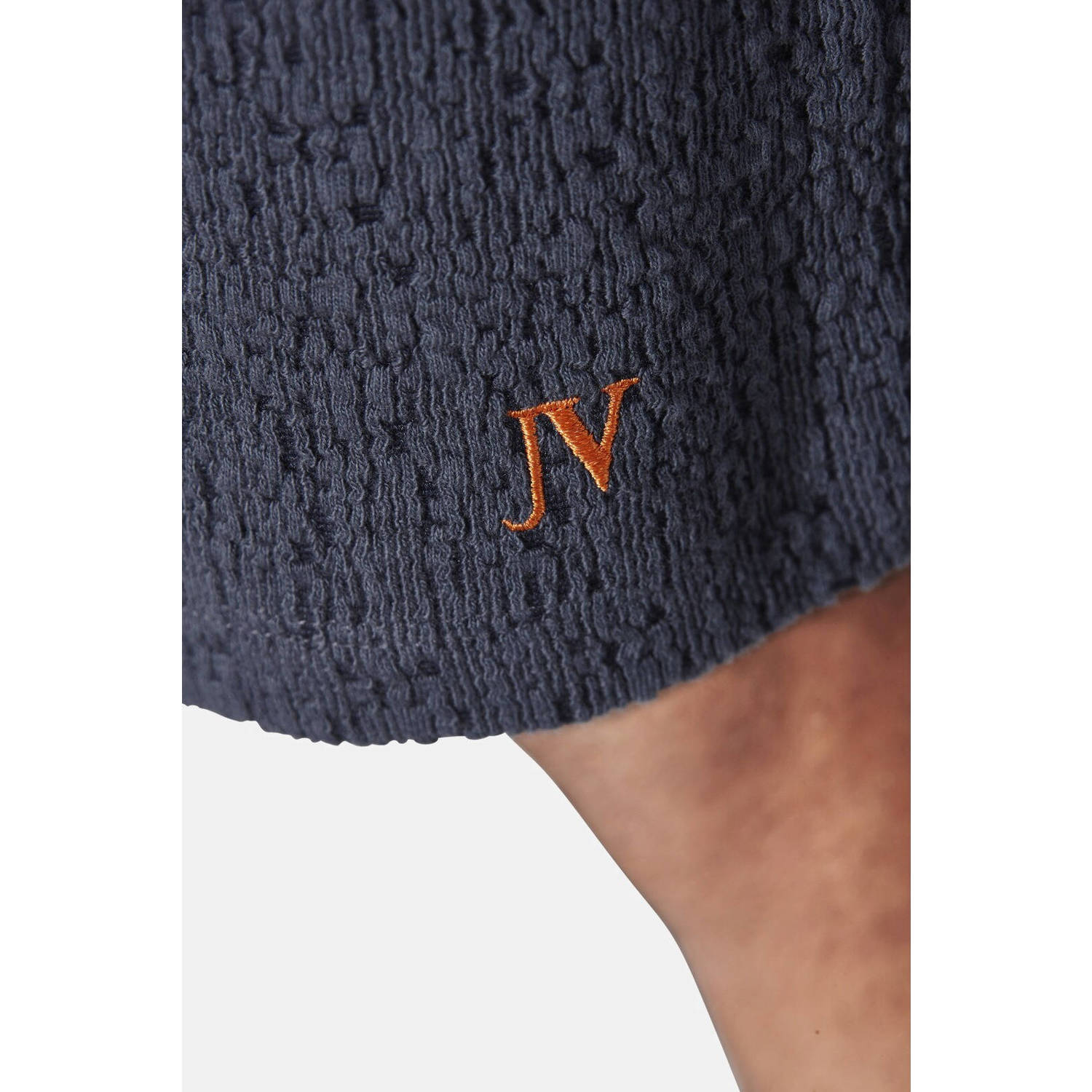 Jan Vanderstorm loose fit sweatshort met textuur LEIFKAR Plus Size donkerblauw
