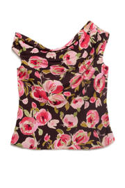 thumbnail: Multikleurige dames Mango one shoulder top van viscose met bloemenprint