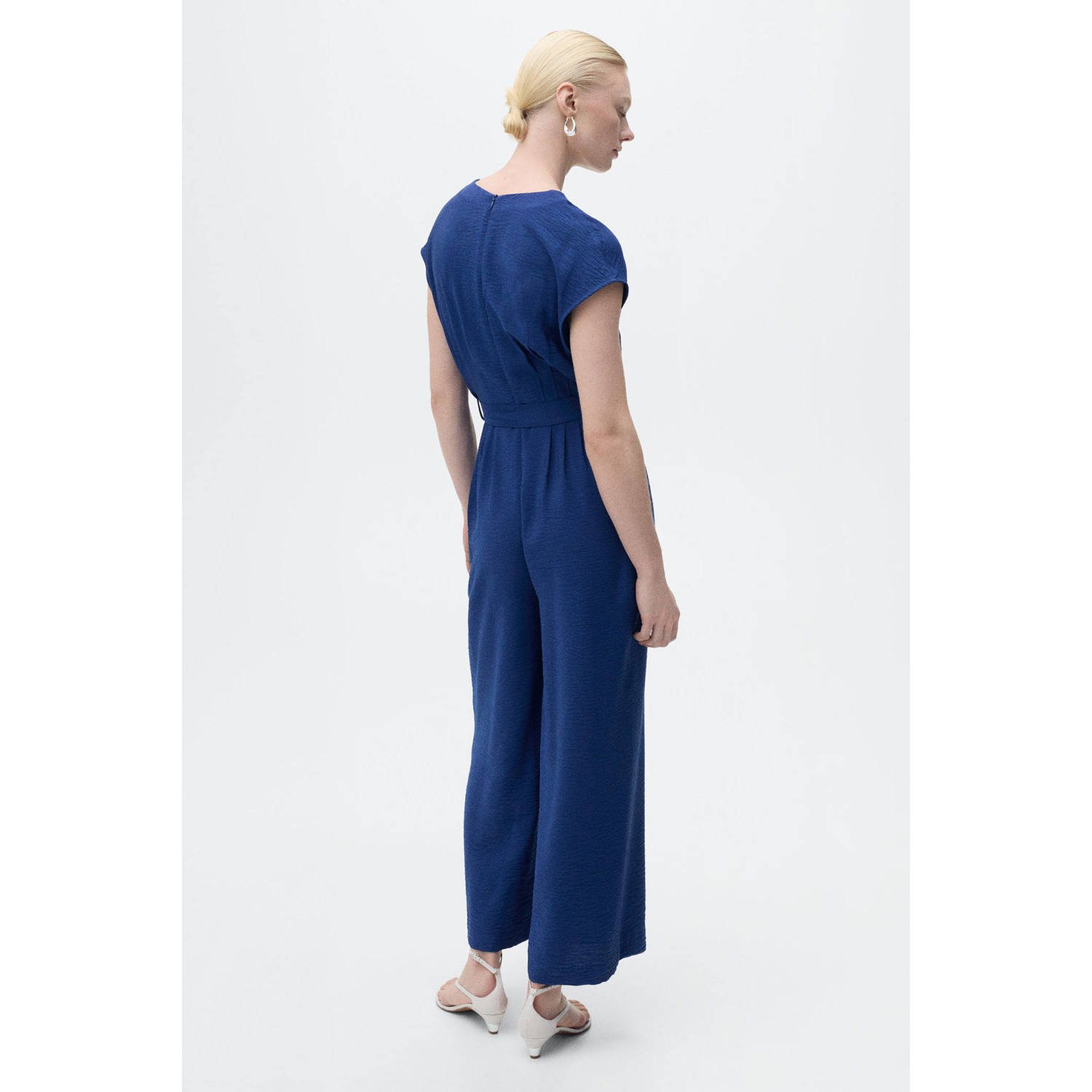 Mango wide leg jumpsuit donkerblauw