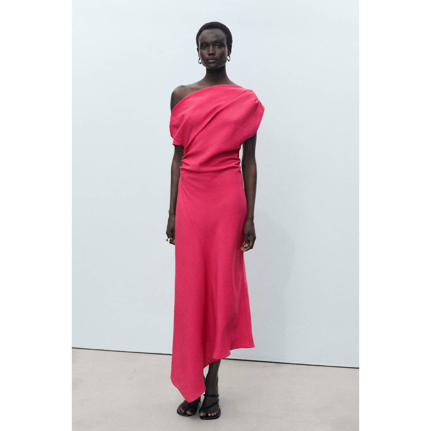 Mango midi jurk rood