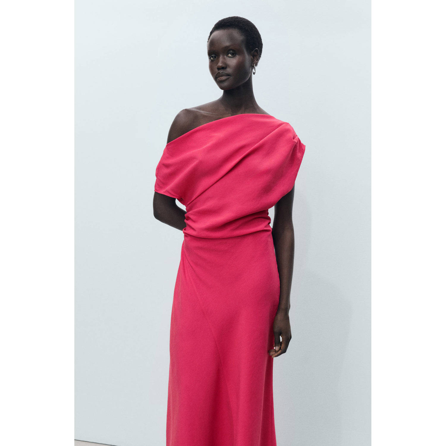 Mango midi jurk rood