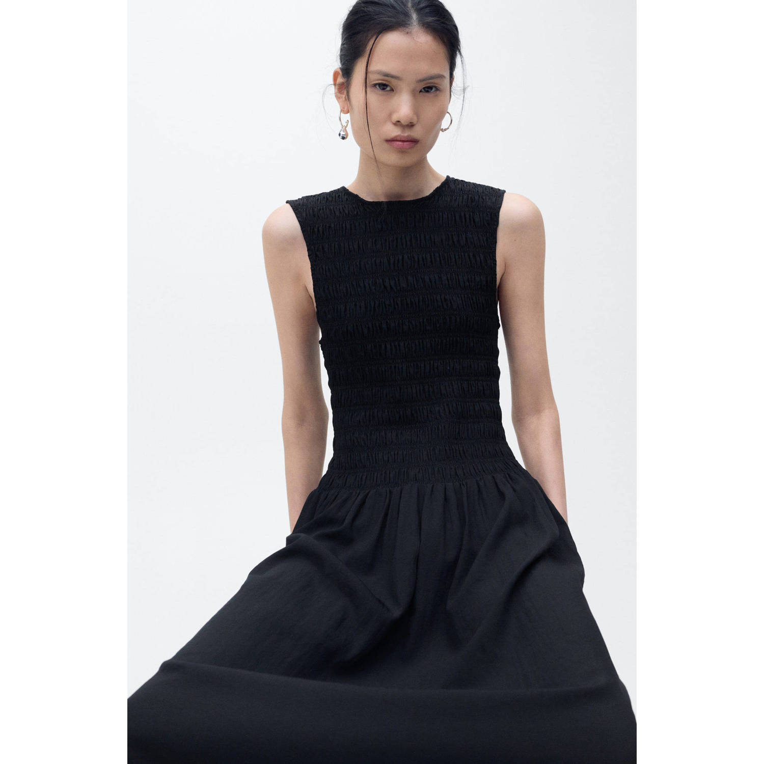 Mango midi jurk zwart