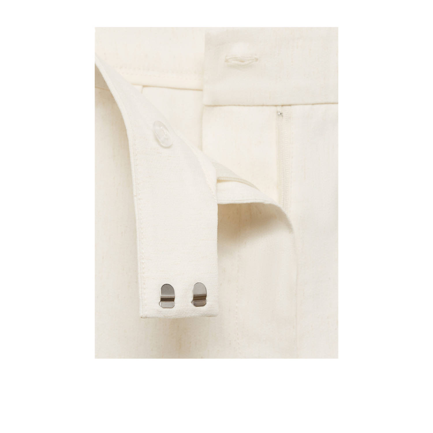Mango straight regular waist broek ecru