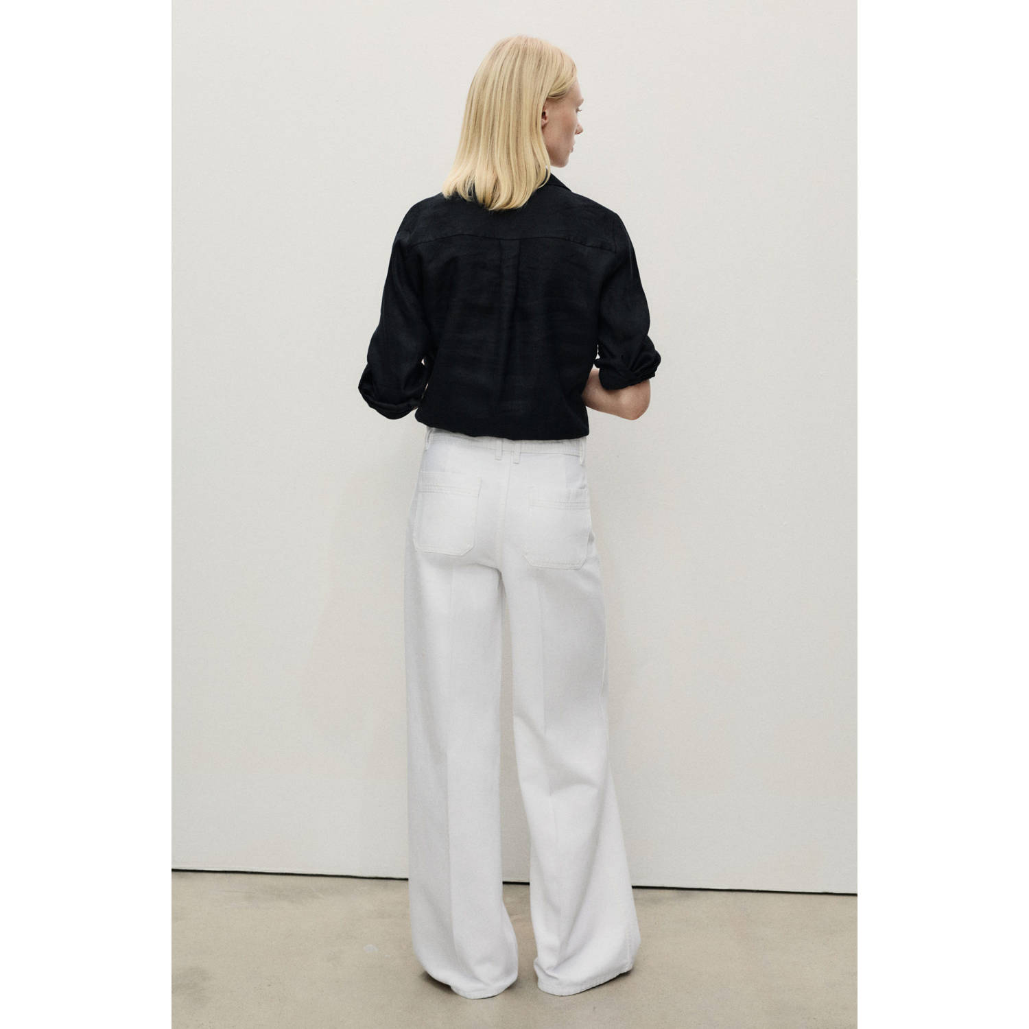 Mango wide leg jeans wit