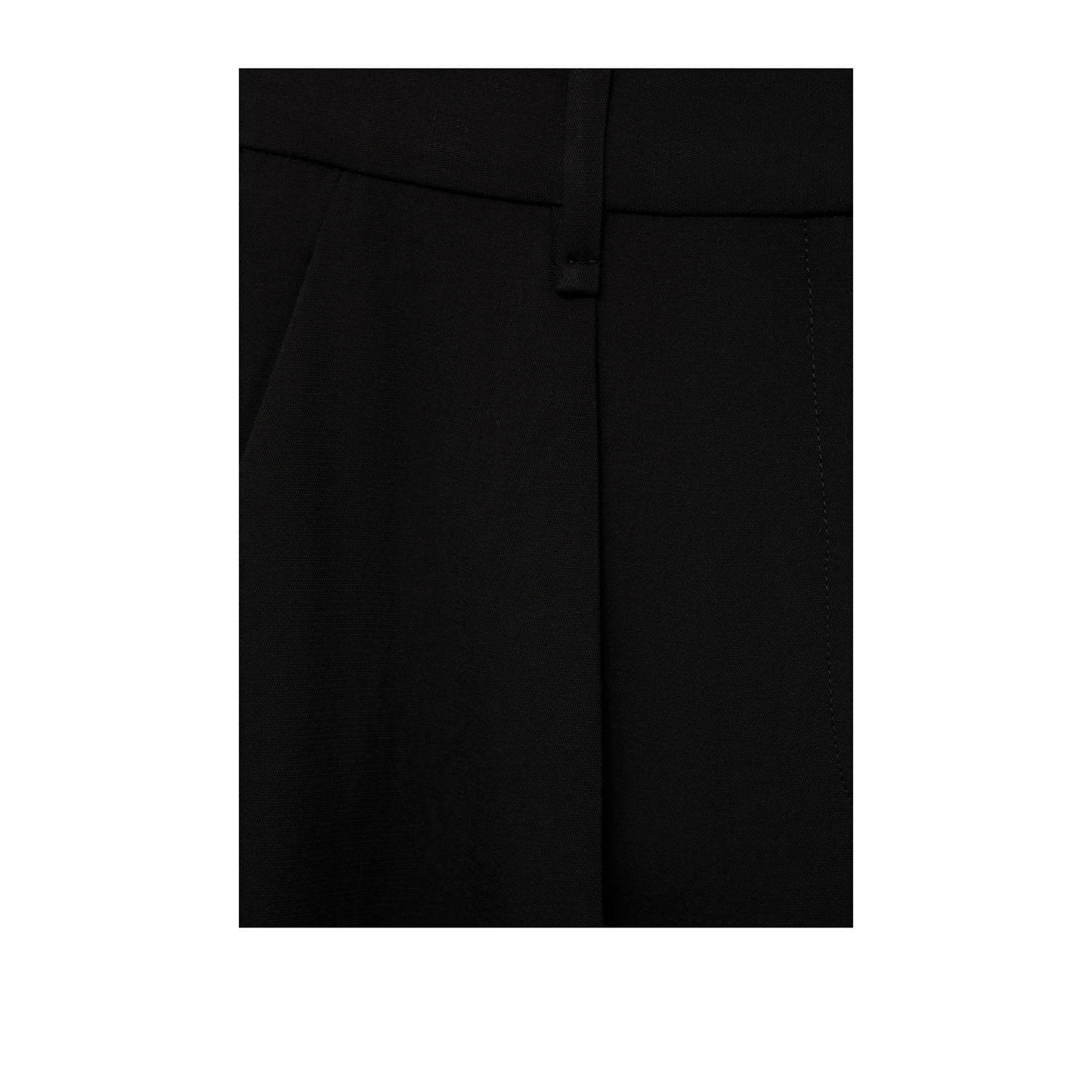 Mango wide leg high waist pantalon zwart