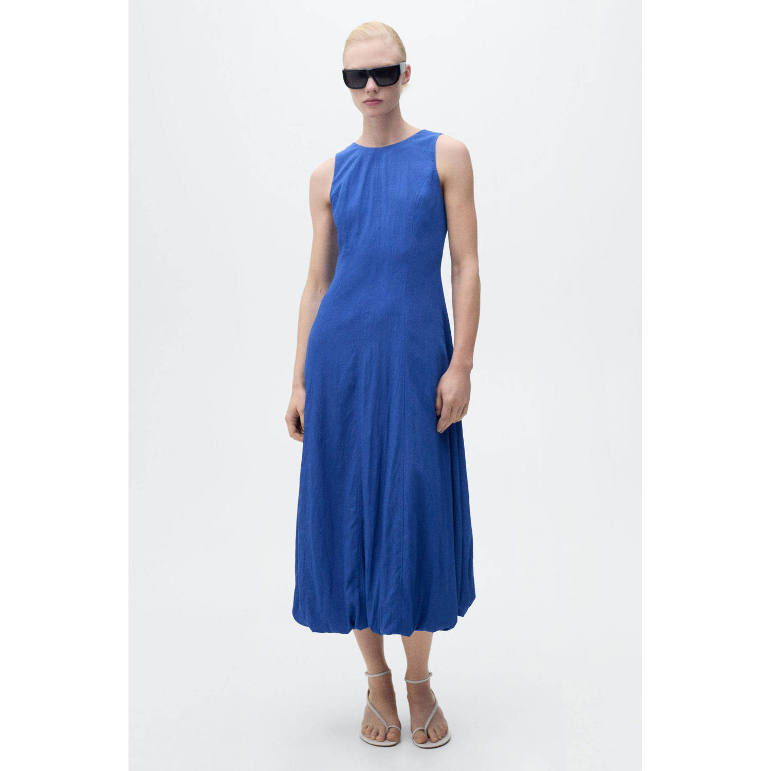 Mango midi jurk blauw