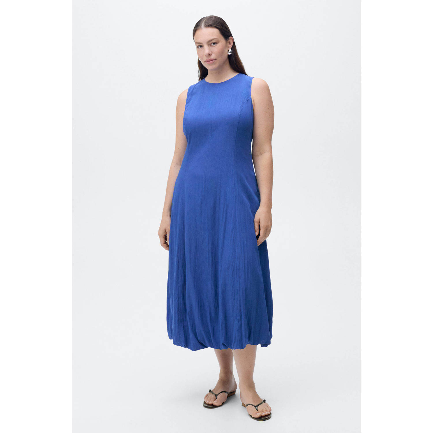 Mango midi jurk blauw