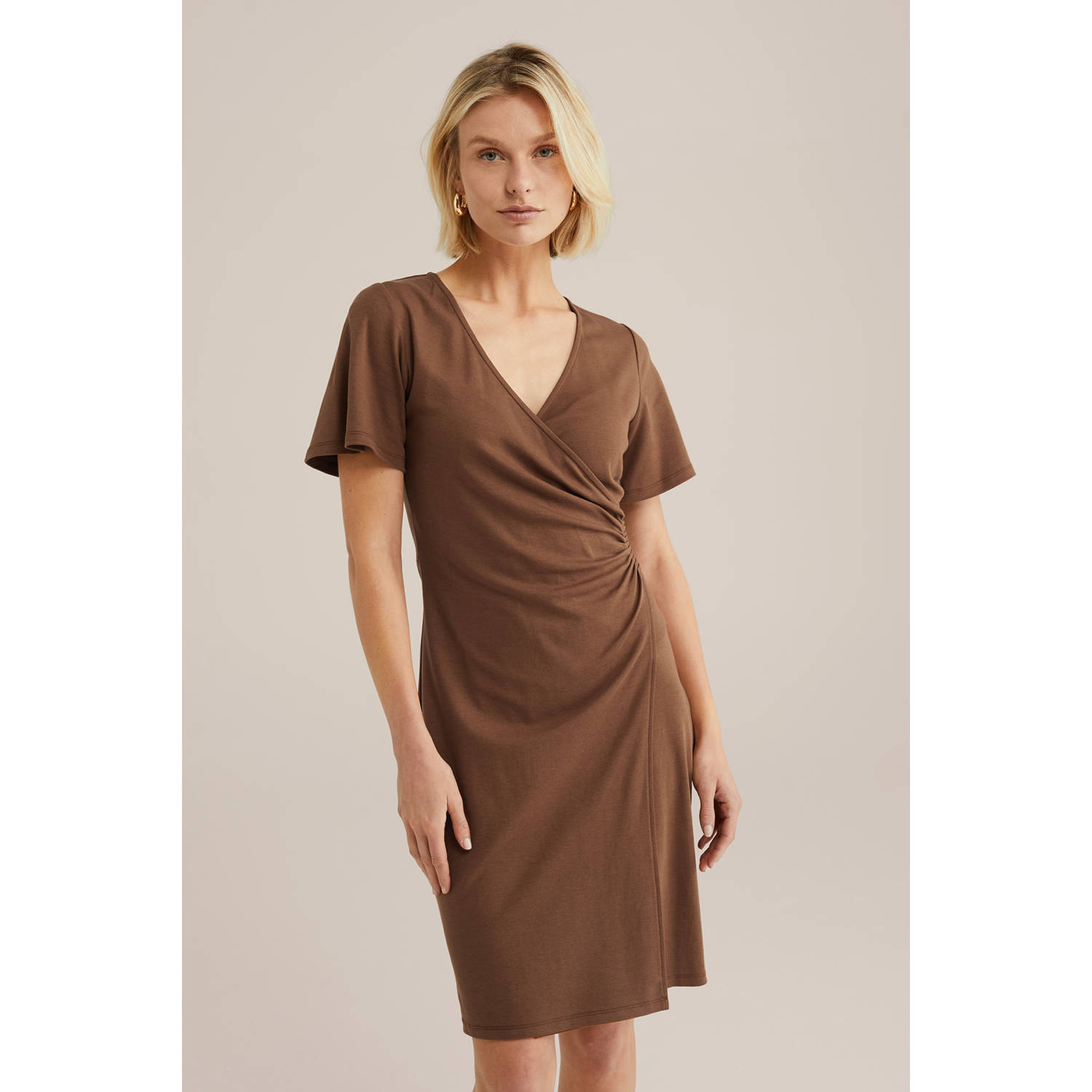 WE Fashion zomerjurk bruin