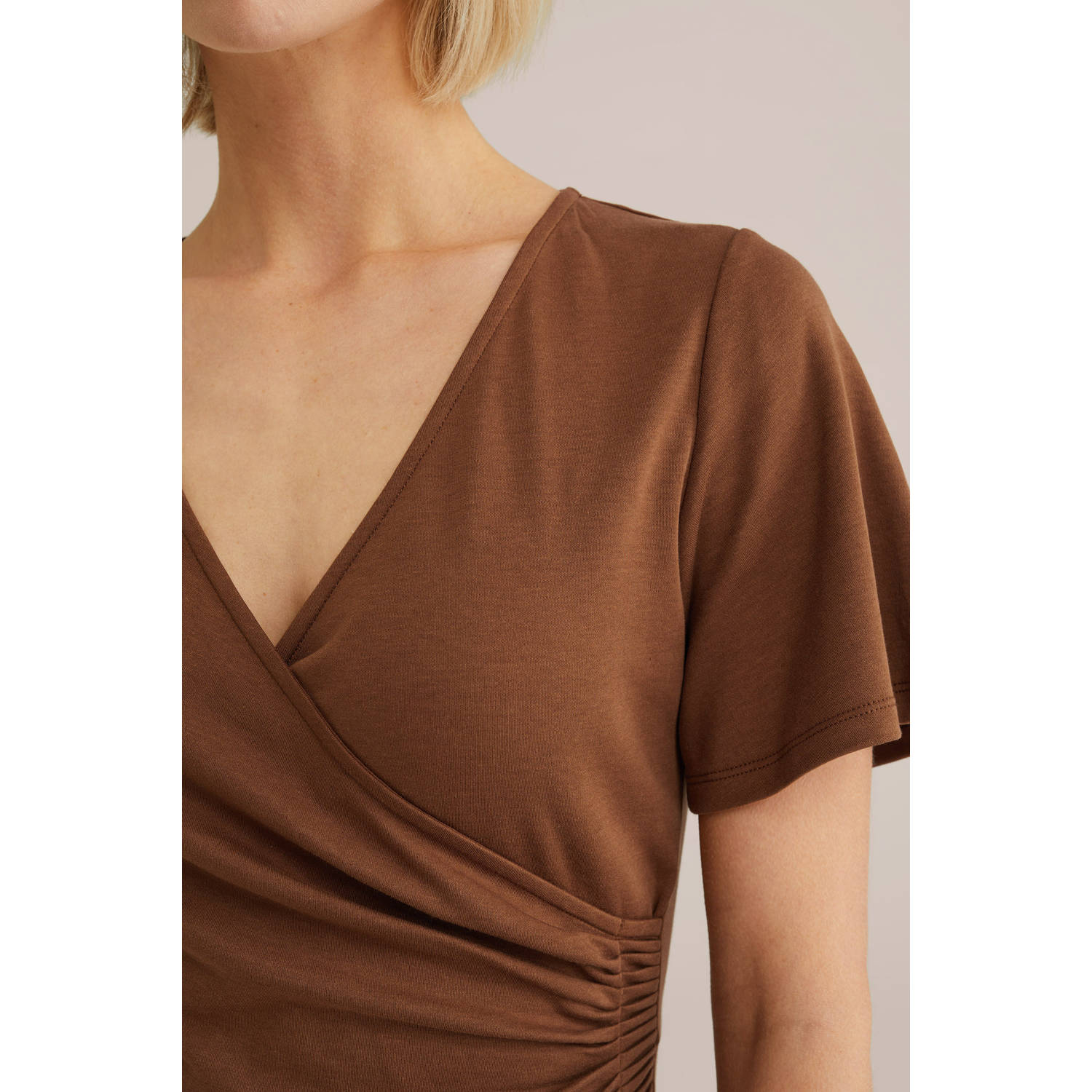 WE Fashion zomerjurk bruin