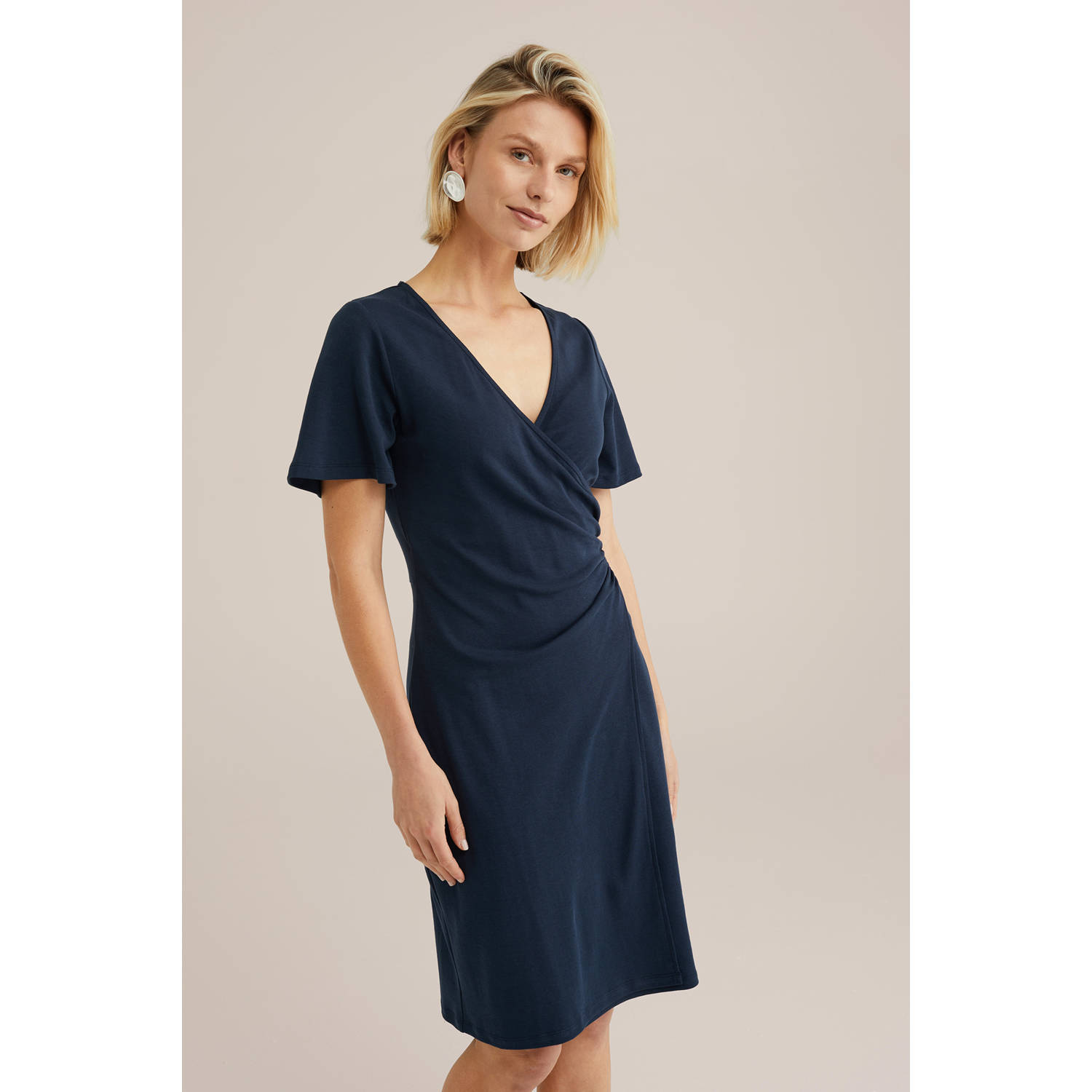 WE Fashion zomerjurk donkerblauw