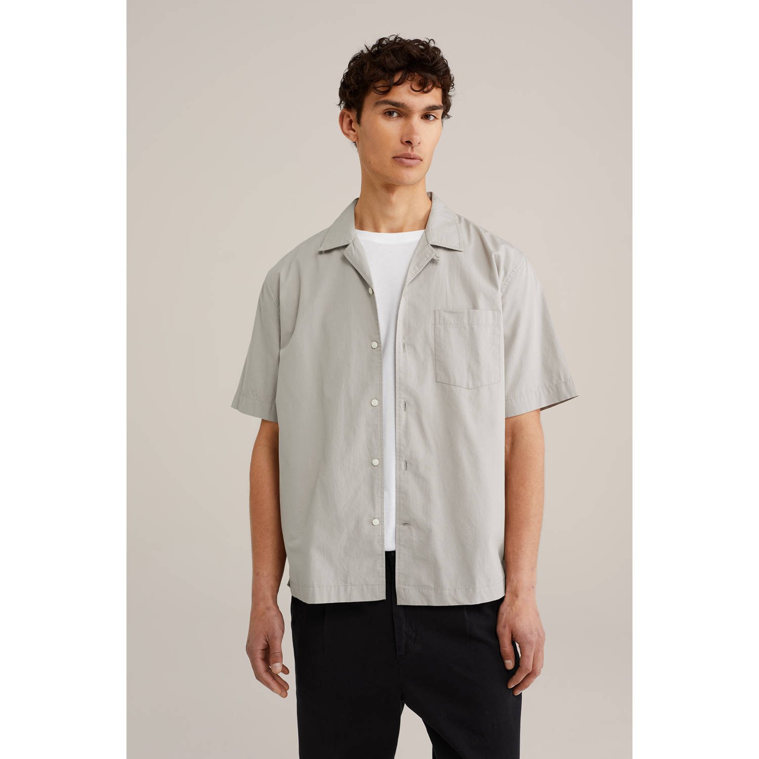 WE Fashion casual overhemd lichtgrijs