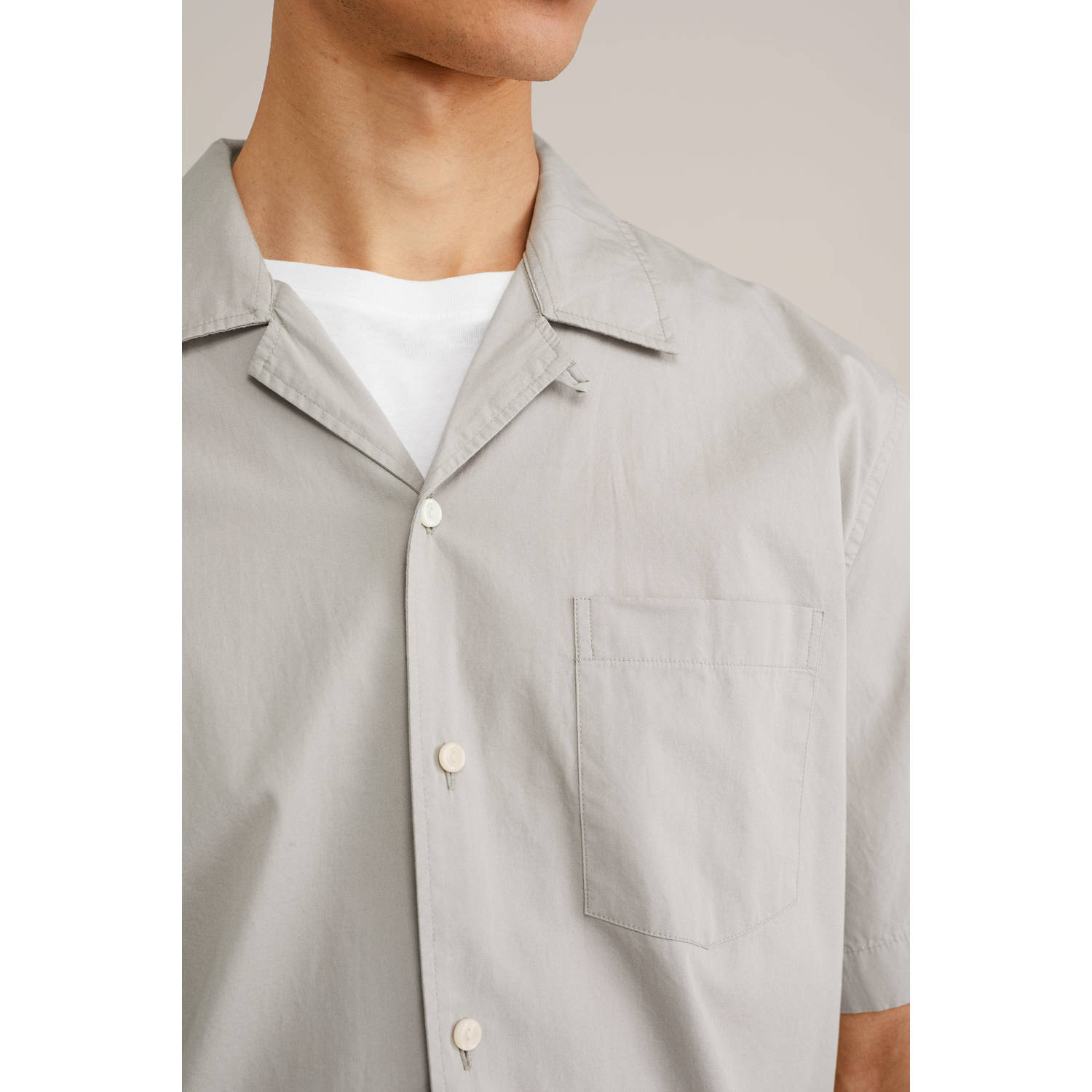 WE Fashion casual overhemd lichtgrijs