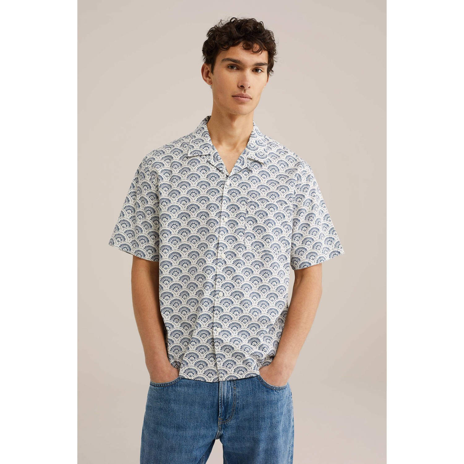 WE Fashion casual overhemd blauw