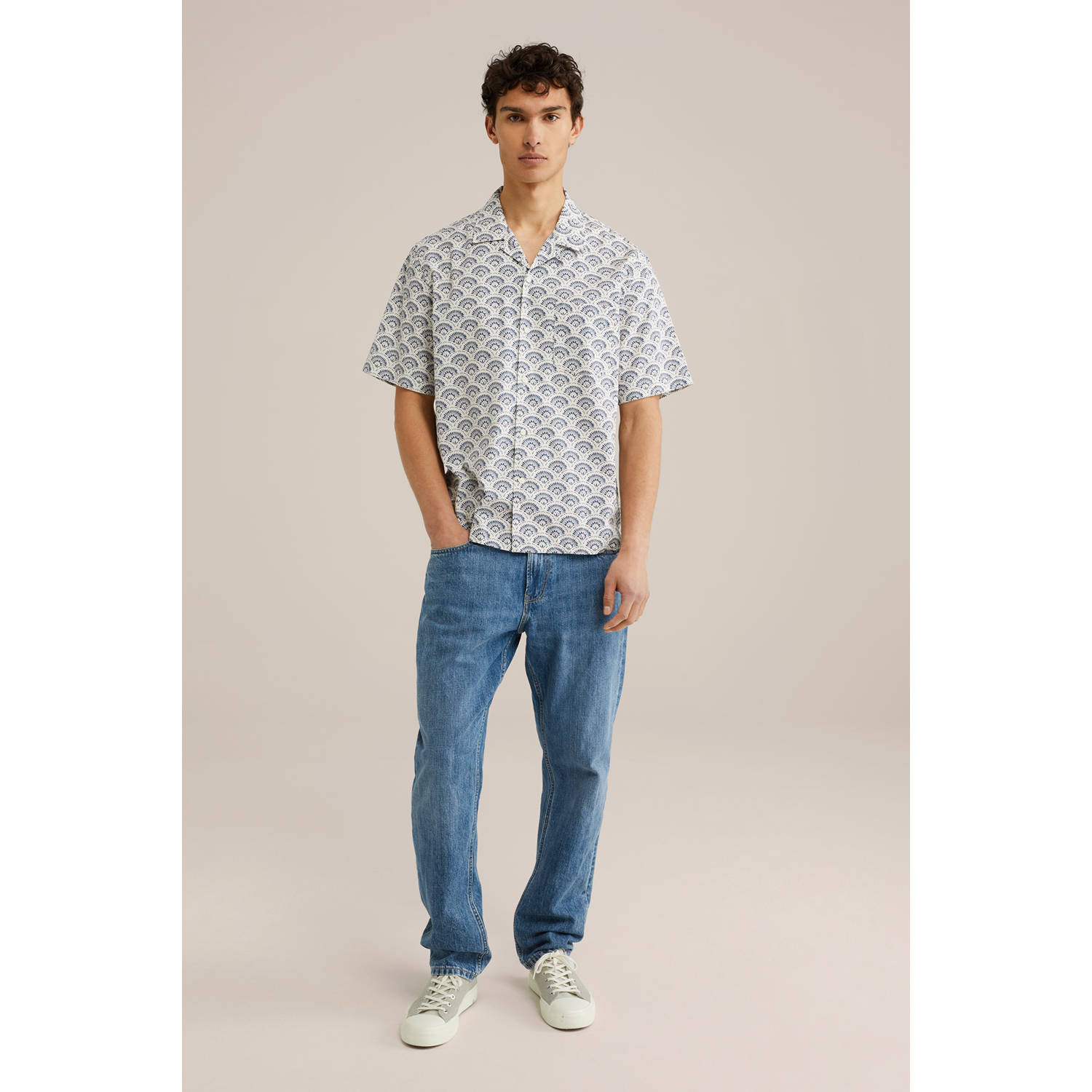 WE Fashion casual overhemd blauw