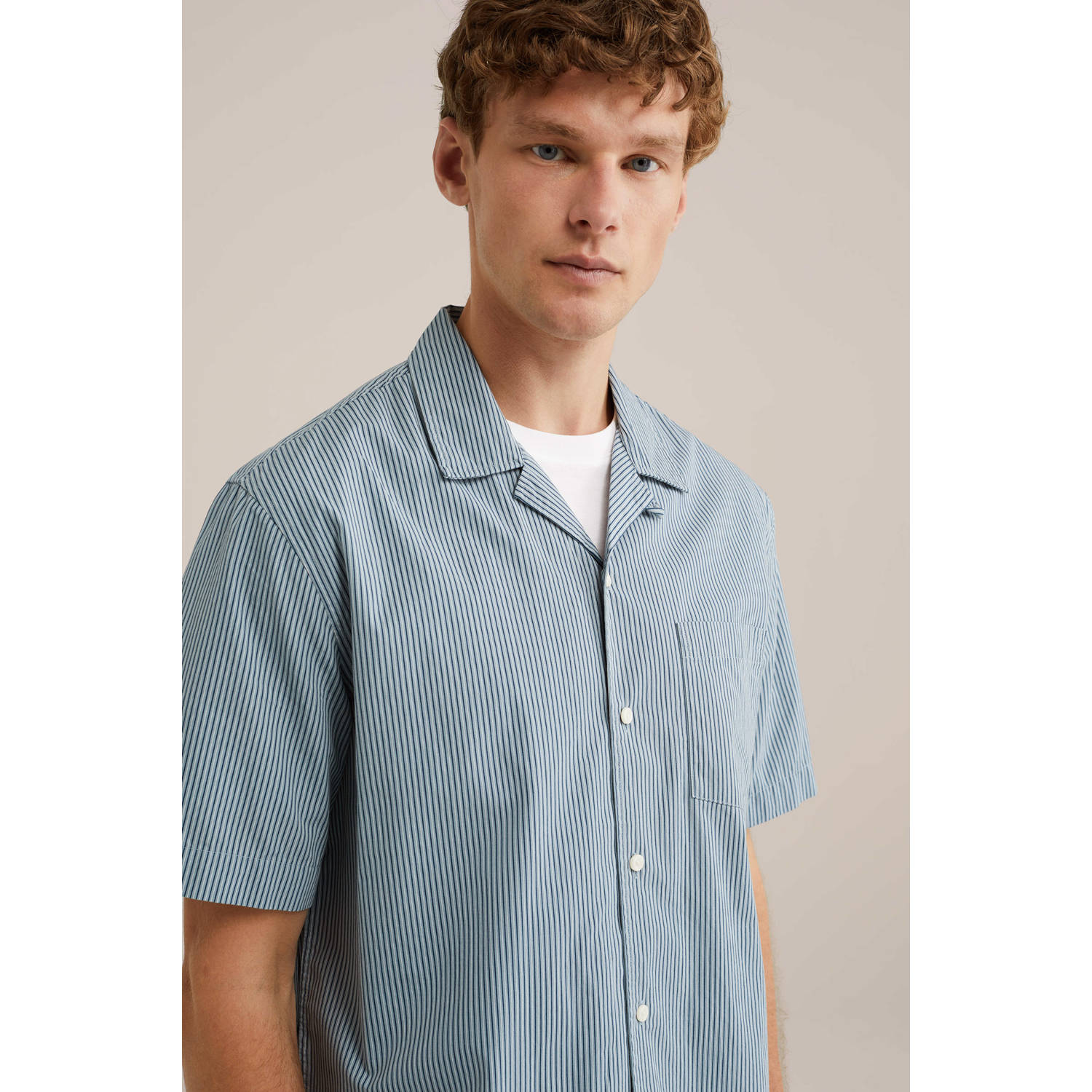 WE Fashion casual overhemd blauw