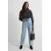 Anytime denim blouse met naaddetail zwart