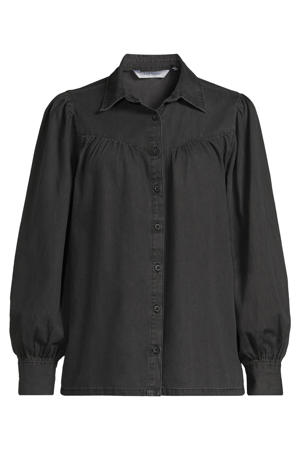 denim blouse met naaddetail zwart