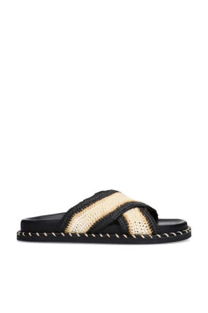 slippers ecru/zwart