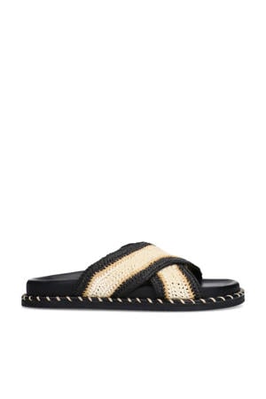 slippers ecru/zwart