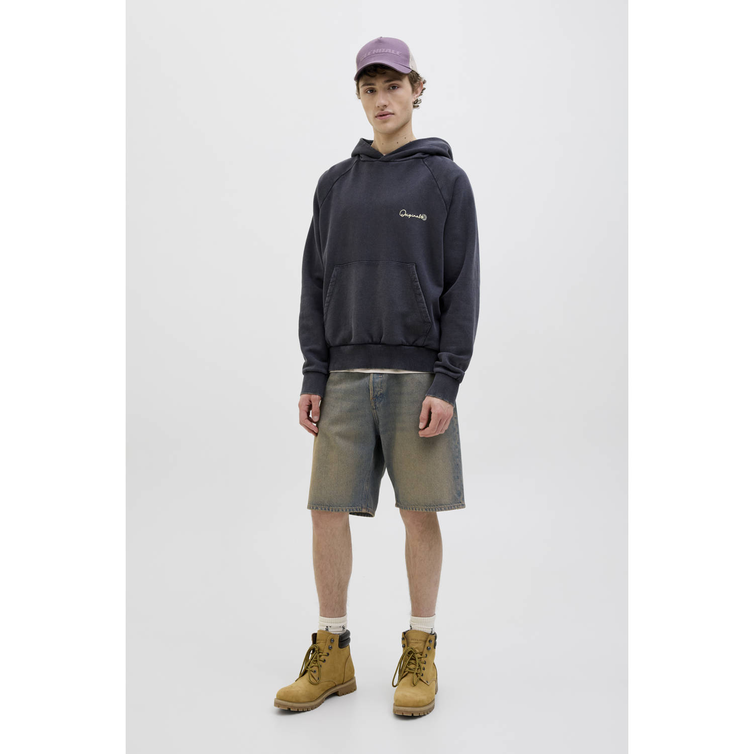 JACK & JONES JEANS INTELLIGENCE loose denim short blauw
