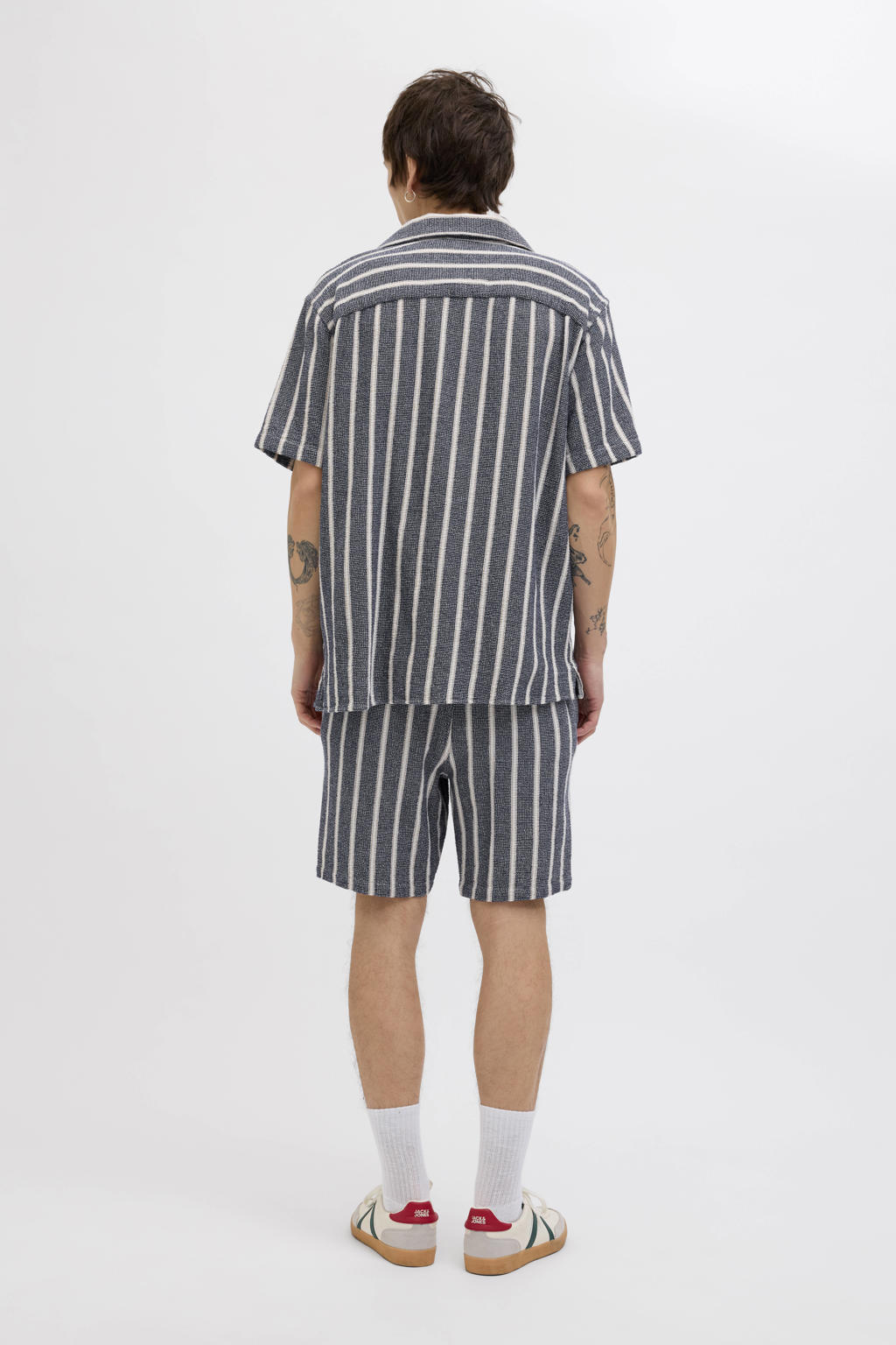 JACK & JONES ESSENTIALS relaxed overhemd JORCOBA donkerblauw
