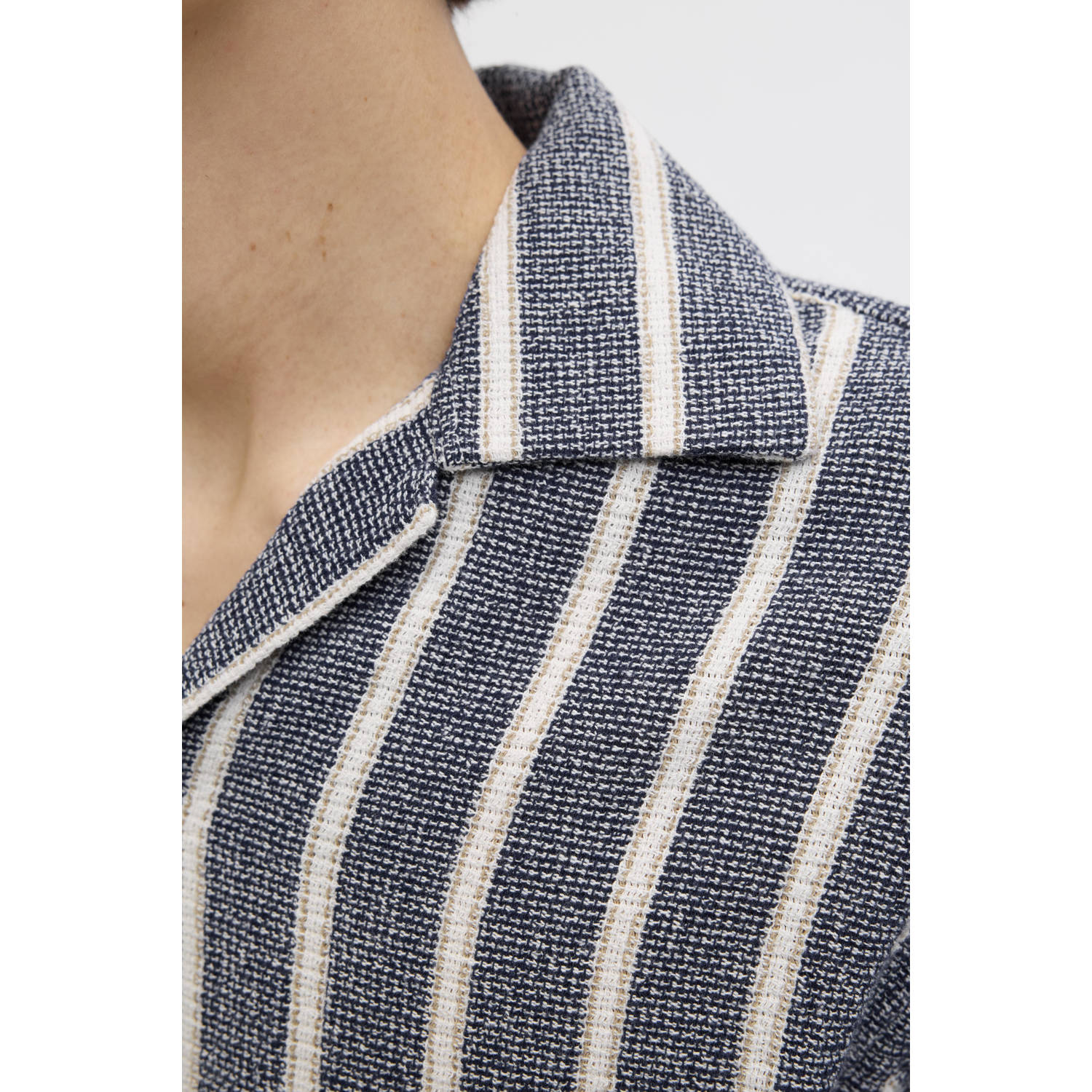 JACK & JONES ORIGINALS relaxed overhemd JORCOBA donkerblauw