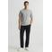 JACK & JONES ESSENTIALS regular polo met ingebreid patroon grijs
