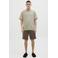 JACK & JONES ESSENTIALS regular polo met ingebreid patroon beige