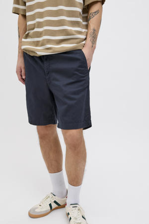 linnen relaxed casual short donkerblauw