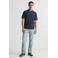 JACK & JONES ESSENTIALS regular polo met ingebreid patroon donkerblauw