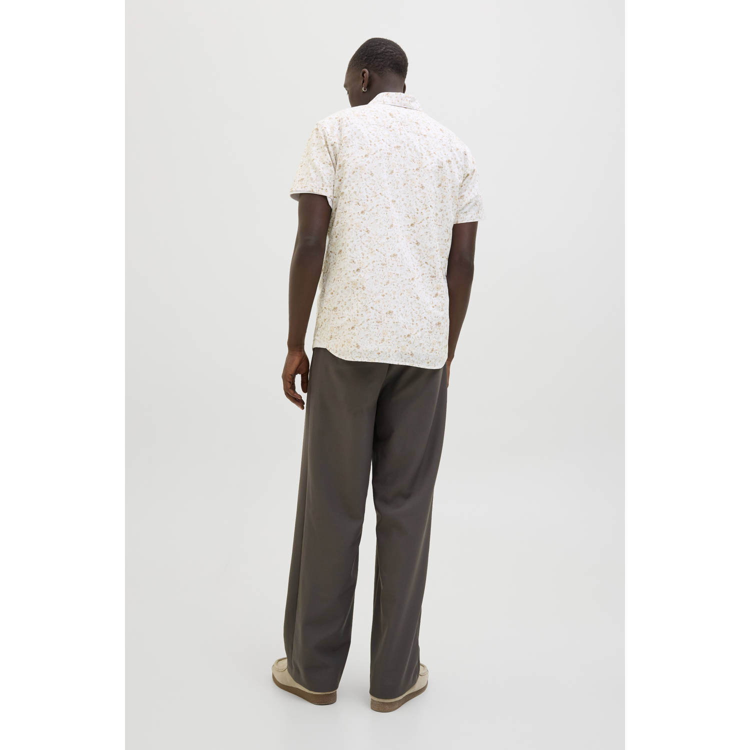JACK & JONES PREMIUM linnen casual overhemd ecru