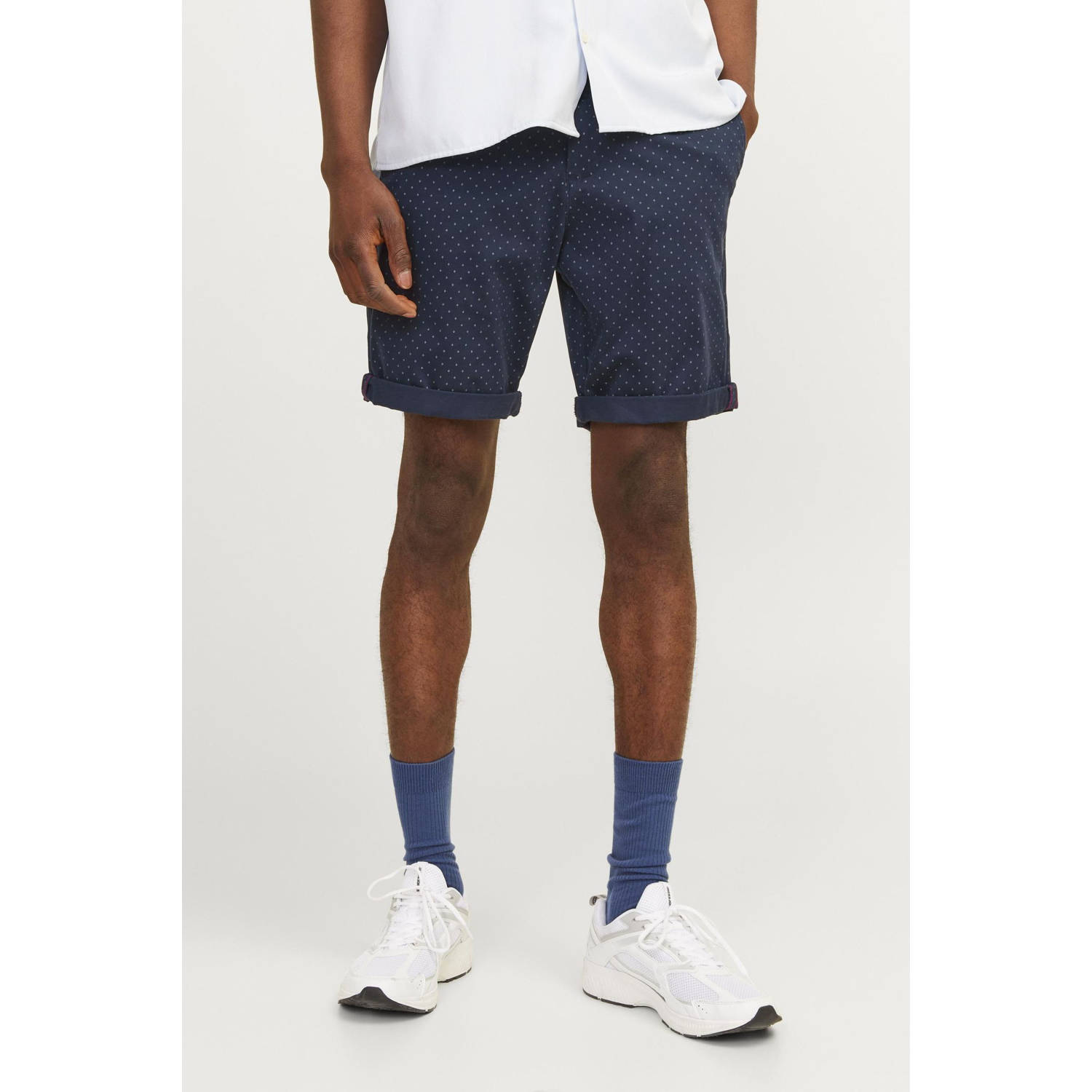 JACK & JONES PANTS STUDIO regular chino short JPSTBOWIE donkerblauw