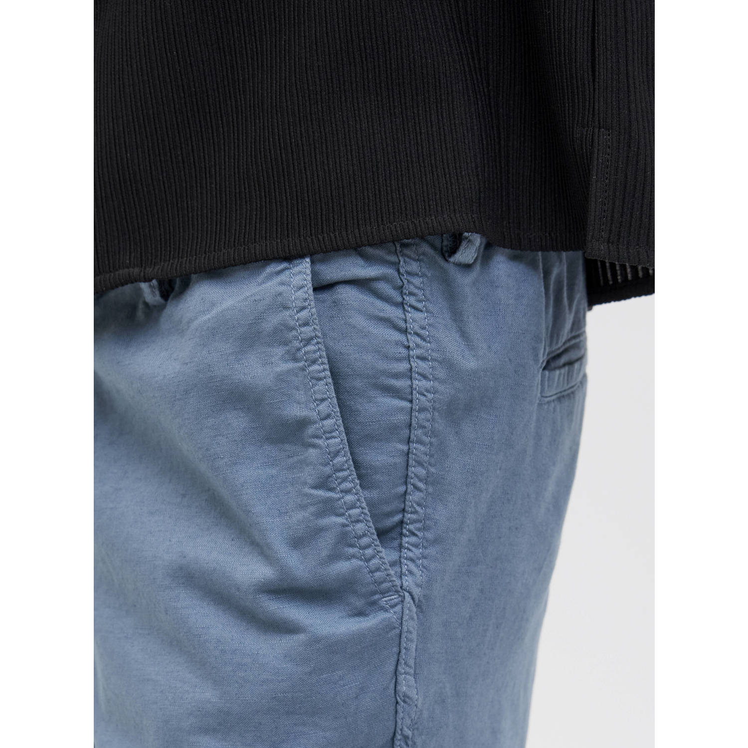 JACK & JONES PANTS STUDIO linnen relaxed casual short blauw
