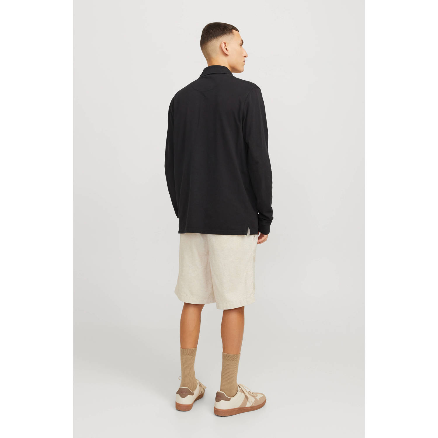 JACK & JONES PANTS STUDIO linnen relaxed casual short ecru