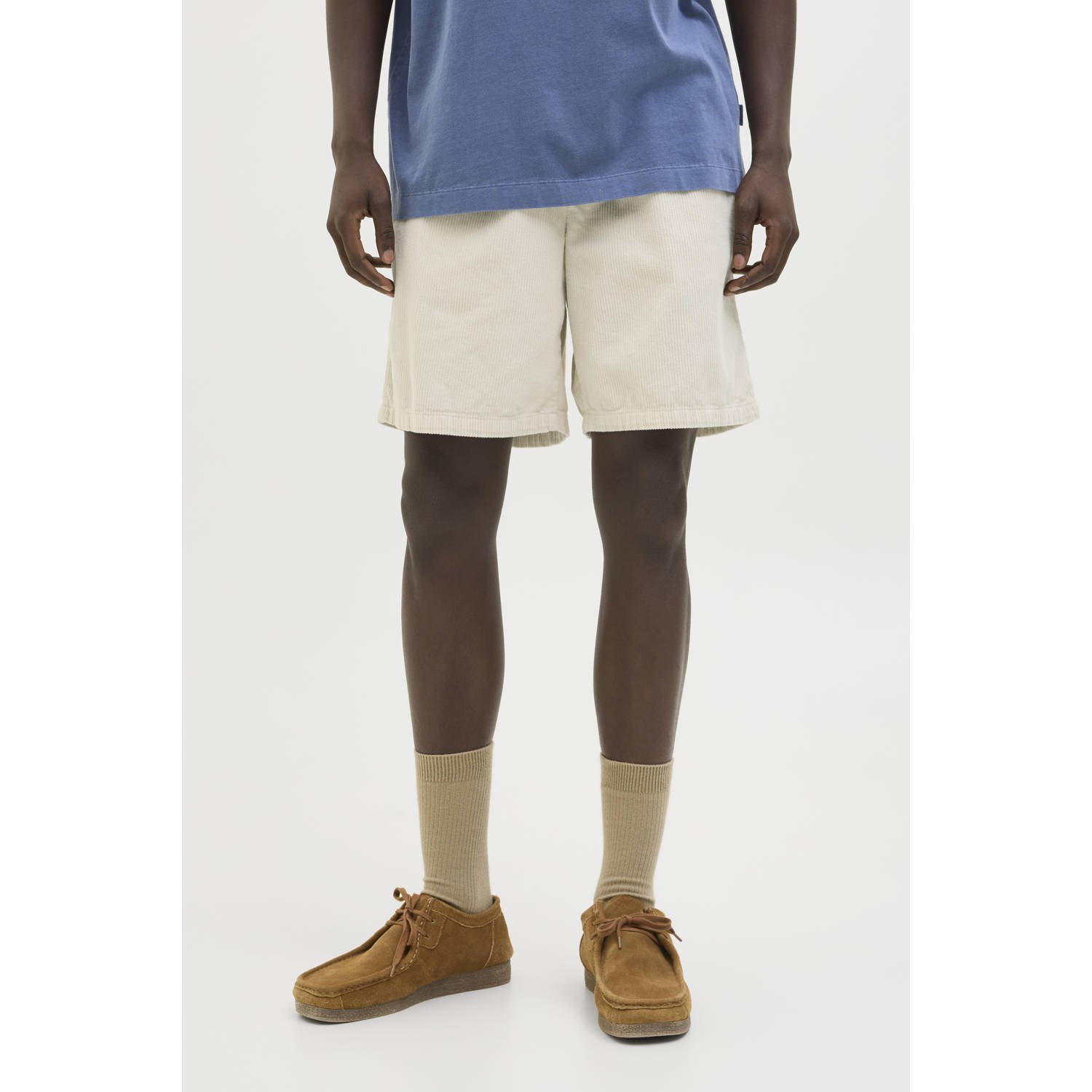 Jack & jones Korte regular fit rok van corduroy met elastische band model 'BILL'