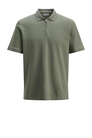 regular polo met ingebreid patroon groen