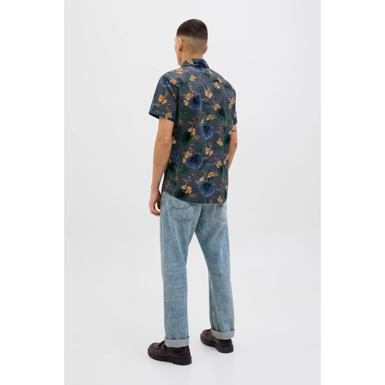JACK & JONES casual overhemd grijs