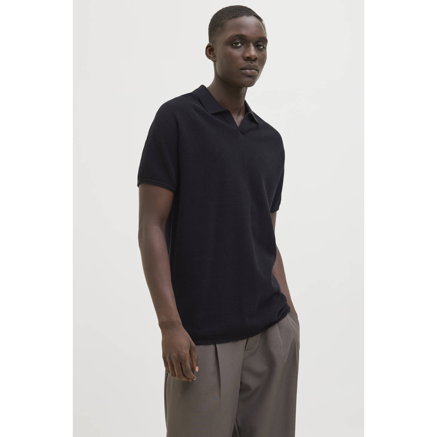 Jack & jones Slim fit poloshirt met structuurmotief model 'HILL KNIT'