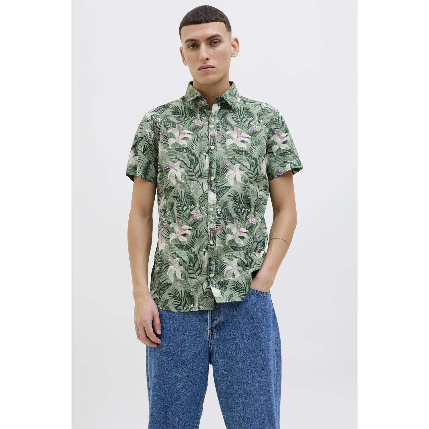 JACK & JONES casual overhemd groen