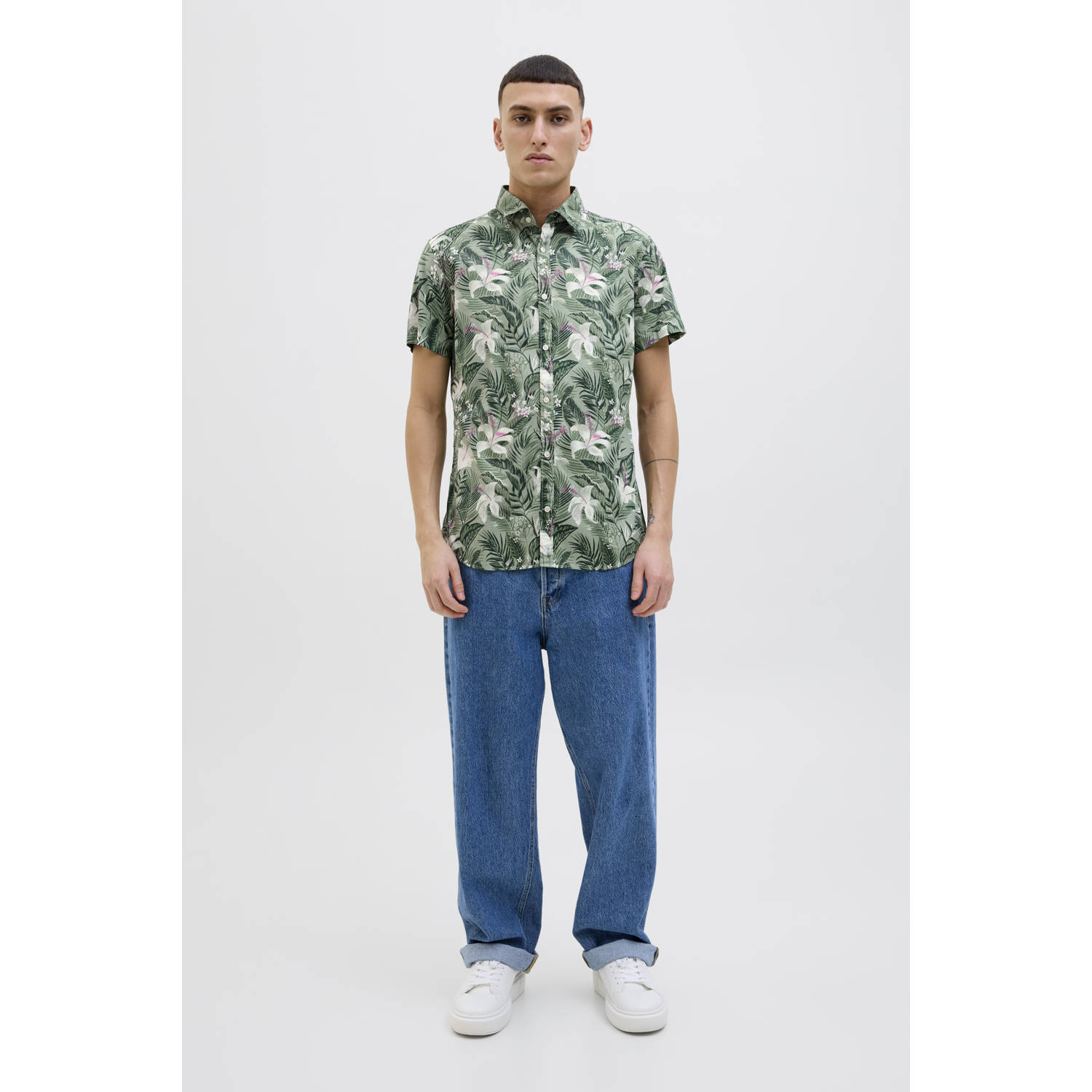 JACK & JONES casual overhemd groen