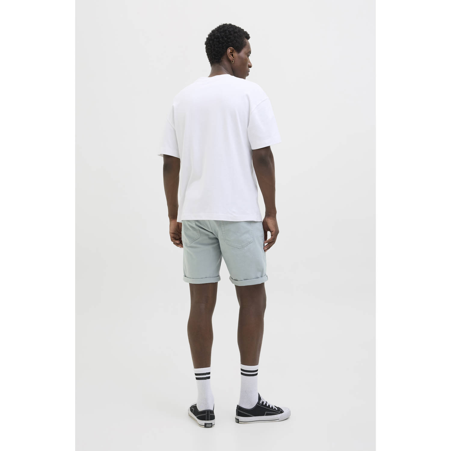 JACK & JONES PANTS STUDIO regular denim short grijsblauw