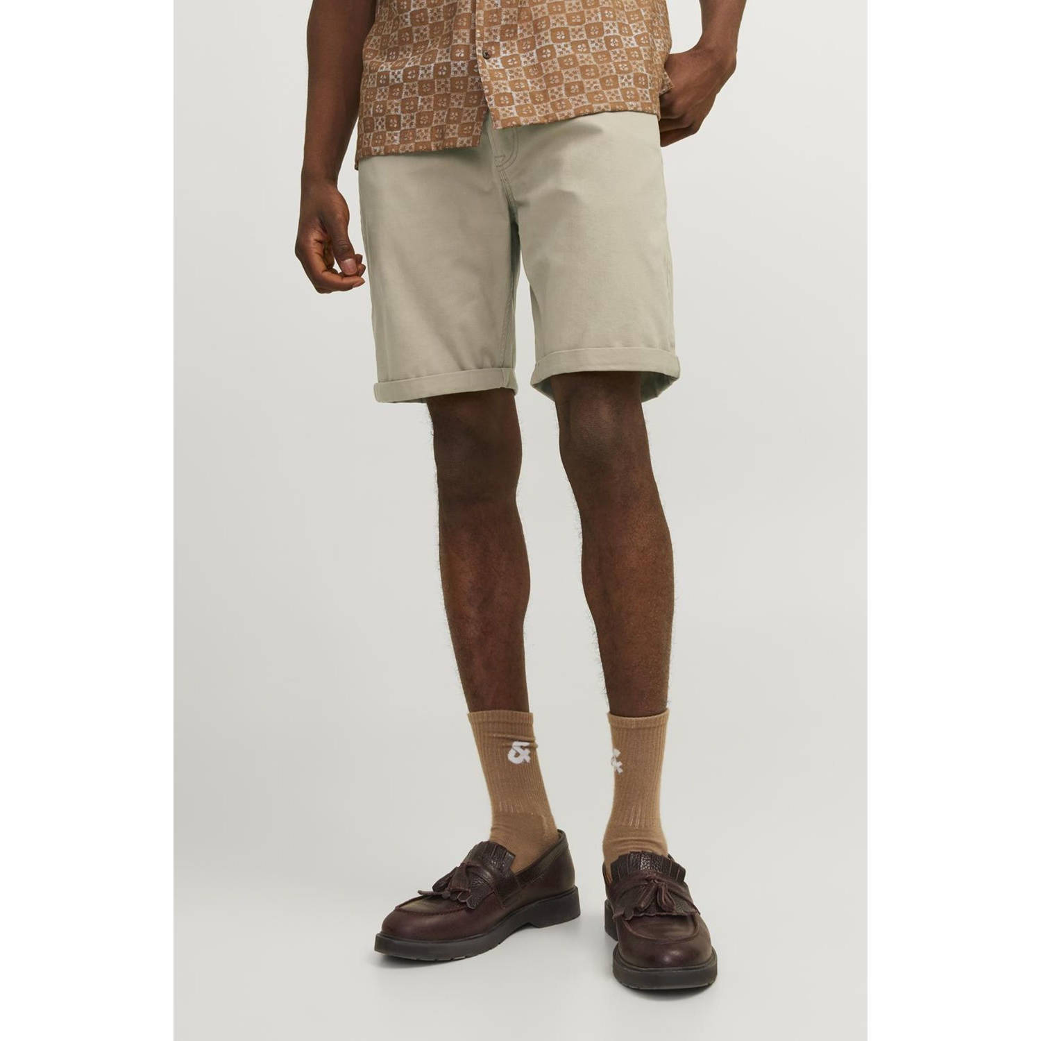 JACK & JONES PANTS STUDIO regular fit short JPSTRICK beige